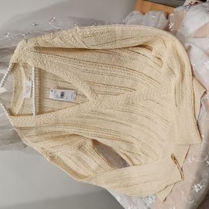 Beautiful ASTR The Label crochet knit sweater in cream.